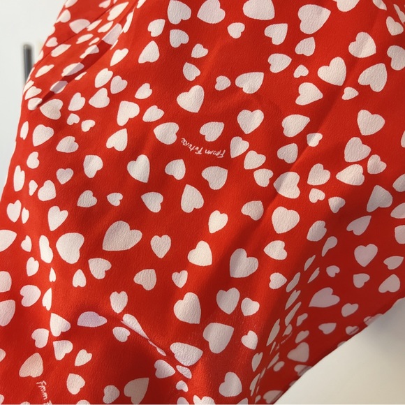 NEW From Future 100% Silk Red and White Wrap Dress NWOT - Picture 4 of 7